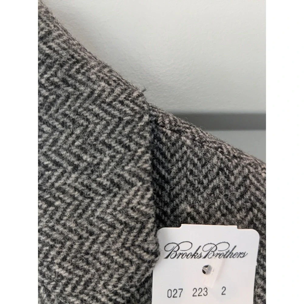 NWT Brooks Brothers 346 Fitzgerald Fit Grey Herringbone Wool Sport Coat 39R